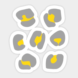 Large, Grey and Mustard Yellow, Leopard Spots Pack Sticker